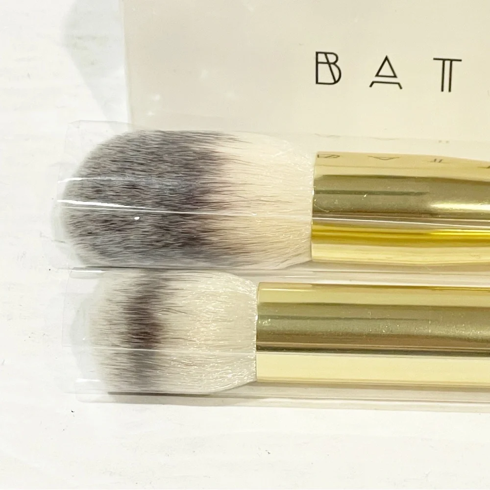 Battington Brushes Gold Contour/Foundation And Powder Brush Set NEW
